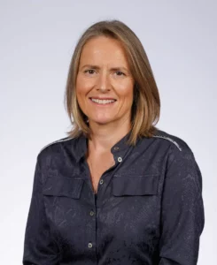 Studio portrait of staff member, Elaine Teale.